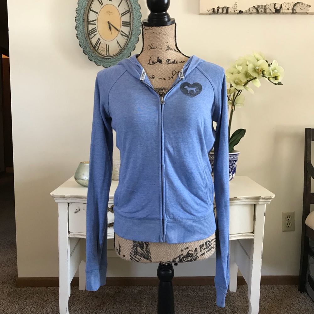 Blue Victoria’s Secret PINK zip-up sweatshirt